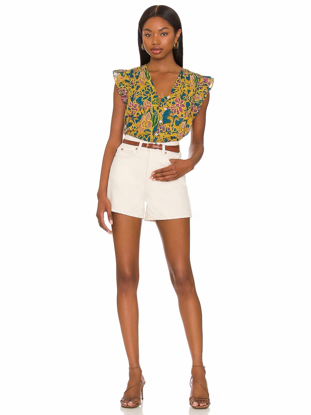 Cleobella Chloe Blouse in Indo Block Print